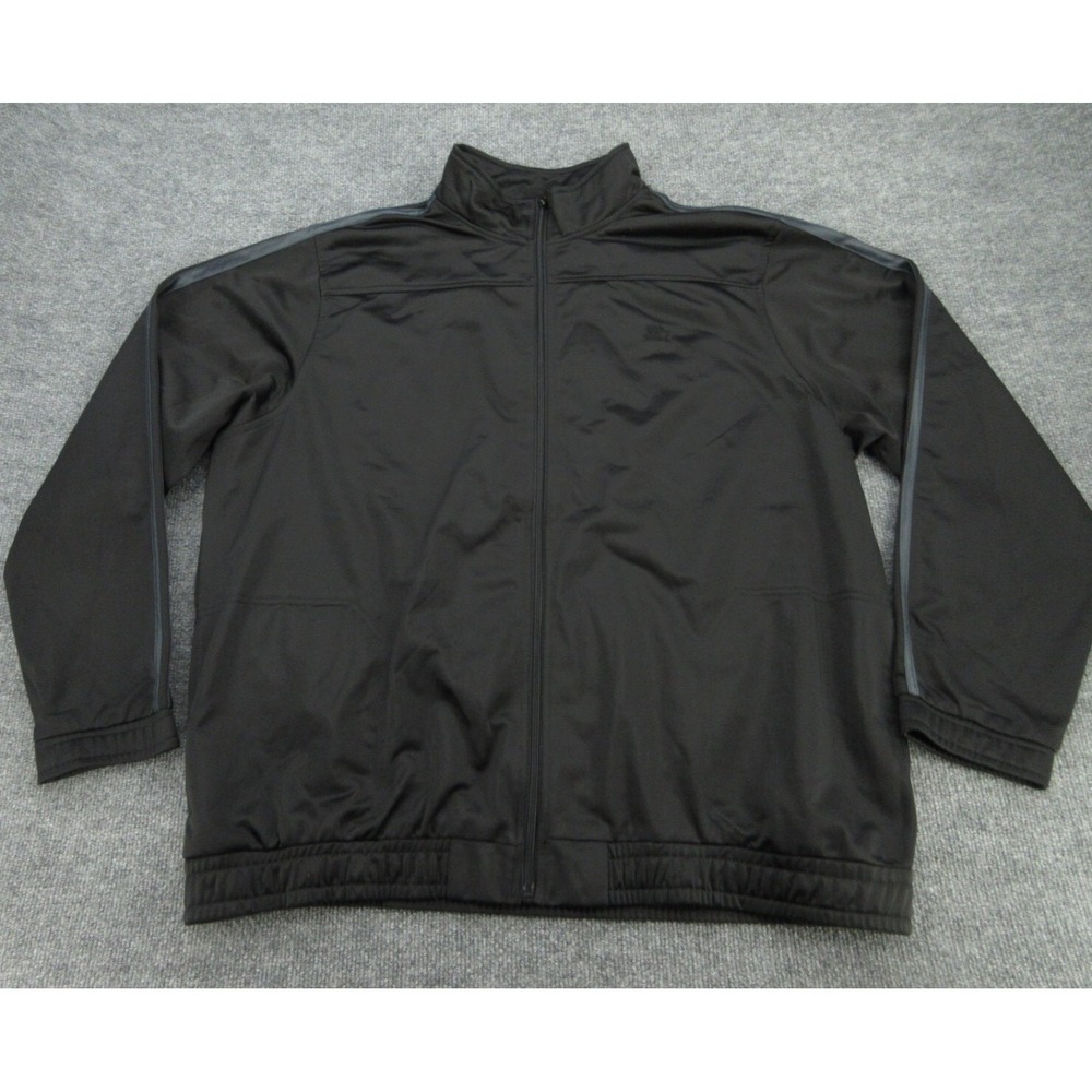 Starter Mens Track Jacket Regular Rich Black Side Stripe Full Zip 2XL